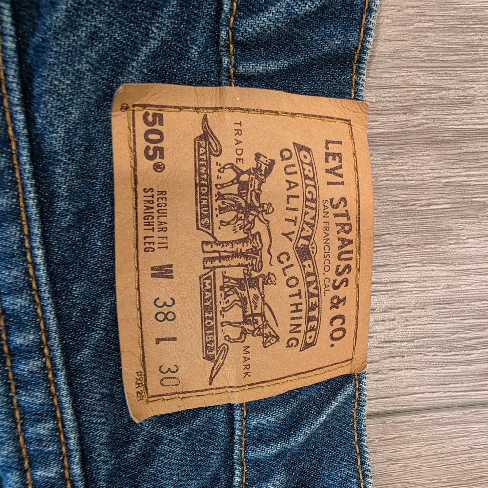 Vintage‎ Levis 505 Orange Tab Jeans Mens 38x30 Made in USA Straight Leg Denim